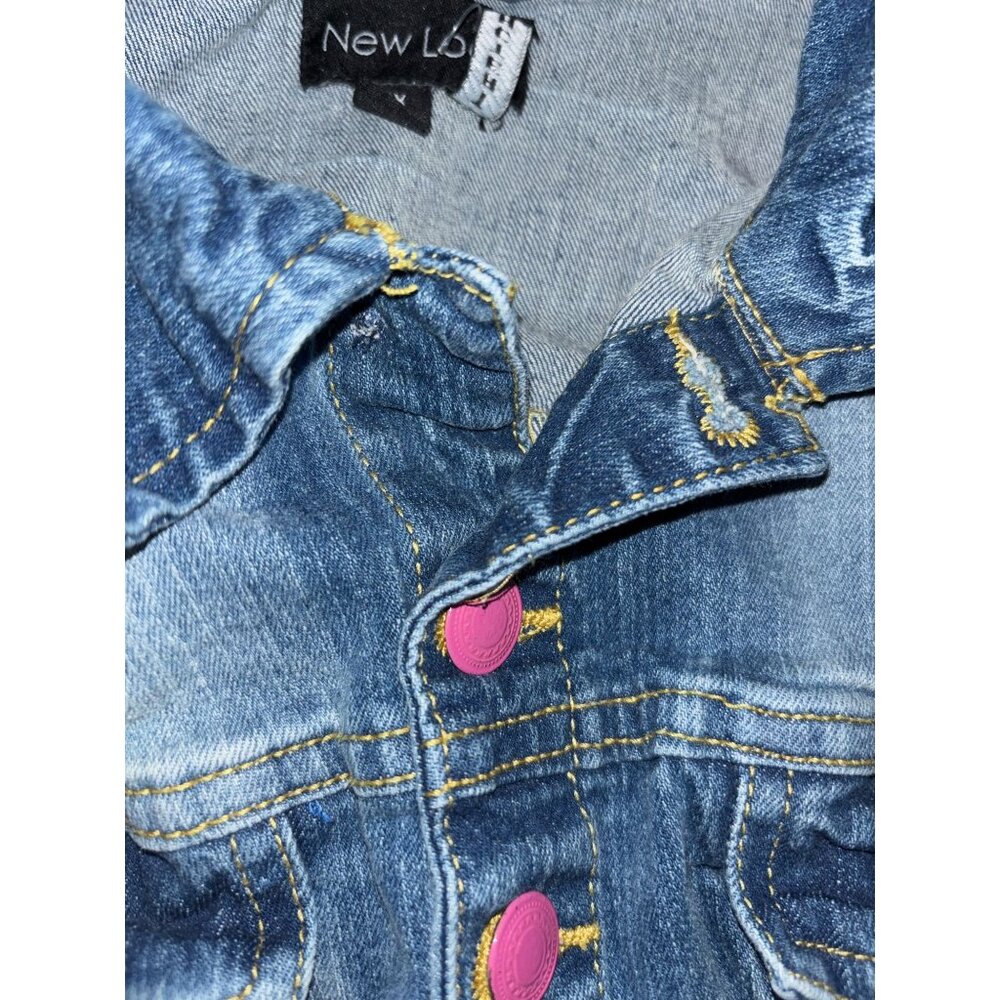 New Look Youth 2X Jean Jacket Pink Buttons - Picture 5 of 6